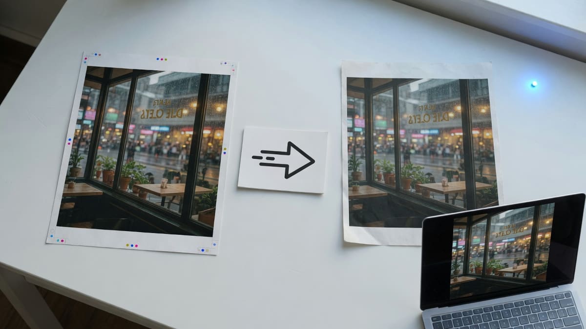 A PNG screenshot converting to a JPG file on the same laptop, with a preview and a download on the desk, no upload tray