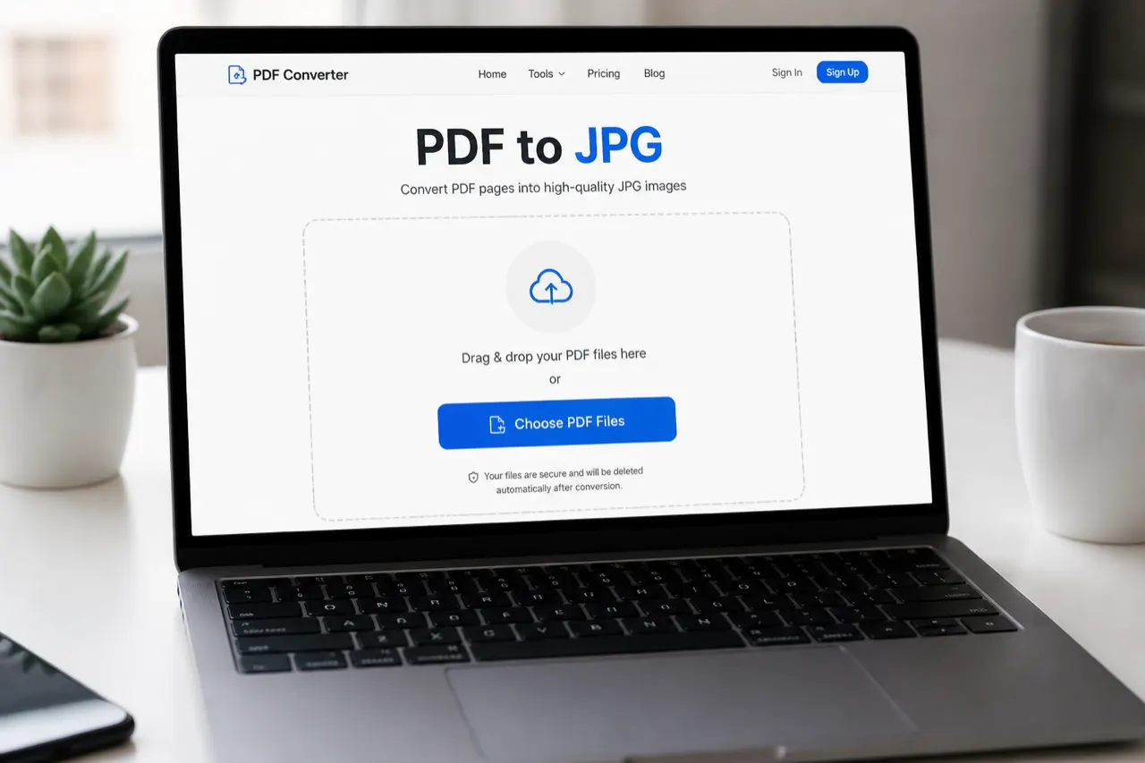 Choose PDF files in the converter dropzone